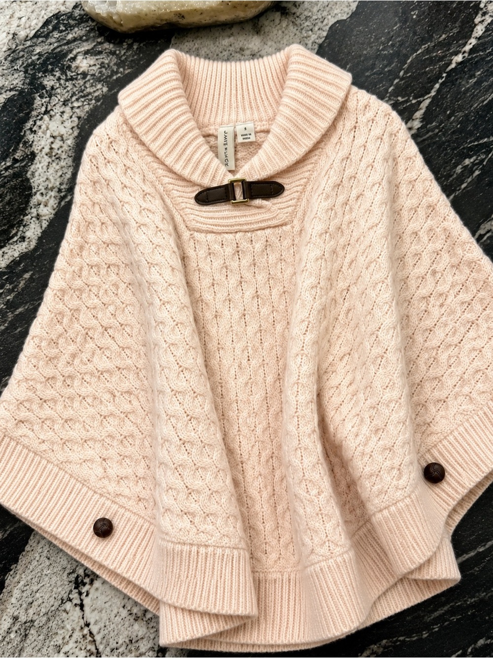 Janie and Jack Girls Light Pink Knit Cape Sweater Size 4 Cable